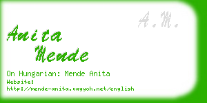 anita mende business card